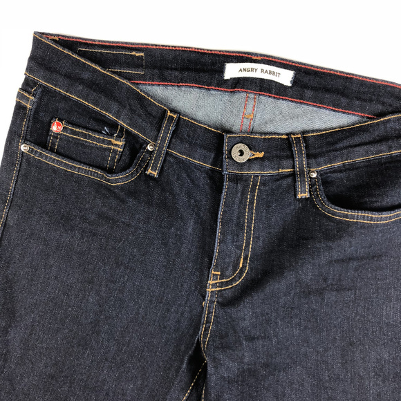 Angry Rabbit Dark Wash Mid Rise Crop Jeans / 27 - Picture 2 of 5